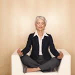 business woman meditating