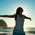 woman embracing life